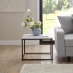 Jay Marble Effect Side Table - Black Frame