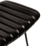 Outlet - Jayden Black Leather Tall  Bar Stools - Set of 2 - Black Metal Legs - Image 4