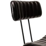 Outlet - Jayden Black Leather Tall  Bar Stools - Set of 2 - Black Metal Legs - Image 6