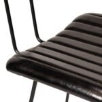 Outlet - Jayden Black Leather Tall  Bar Stools - Set of 2 - Black Metal Legs - Image 8