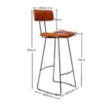 Outlet - Jayden Bar Stool - Set of 2 - Tan Leather - Image 9