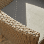 Kemble 2 Seater Rattan Garden Bistro Outdoor Dining Set - Natural Brown - Image 7