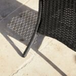 Kemble 4 Seater Rattan Round Dining Set with Cream LED Premium Parasol & Parasol Rain Cover - Black Weave - Image 7