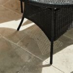 Kemble 4 Seater Rattan Round Dining Set with Grey LED Premium Parasol & Parasol Rain Cover - Black Weave - Image 8