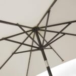 Kemble 4 Seater Rattan Round Garden Dining Set with Cream LED Premium Parasol - Natural Brown - Image 15