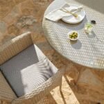 Kemble 4 Seater Rattan Round Garden Dining Set with Cream LED Premium Parasol - Natural Brown - Image 6