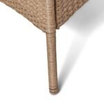 Kemble 4 Seater Rattan Round Garden Dining Set with Grey LED Premium Parasol - Natural Brown - Image 9