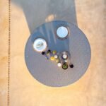 Kemble 6 Seater Garden Round Dining Table - Natural Brown - Image 6