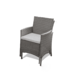 Kemble 6 Seater Rattan Round Garden Dining Table Set - Grey - Image 11
