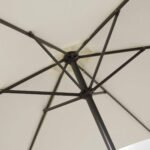 Kemble 6 Seater Rattan Round Garden Dining Set with Cream Parasol - Natural Brown - Image 11
