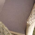 Kemble 8 Seater Rattan Round Garden Dining Set with Cream Parasol - Natural Brown - Image 6