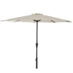 Kemble 8 Seater Rattan Round Garden Dining Set with Cream Parasol - Black - Image 7