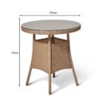 Kemble Bistro Outdoor Dining Table - Natural Brown - Image 9