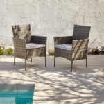 Kemble 8 Seater Rattan Round Garden Dining Set - Grey - Image 2