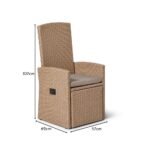 Outlet - Kemble/Marston Garden Reclining Chair with Cushion - Natural Brown - Image 14