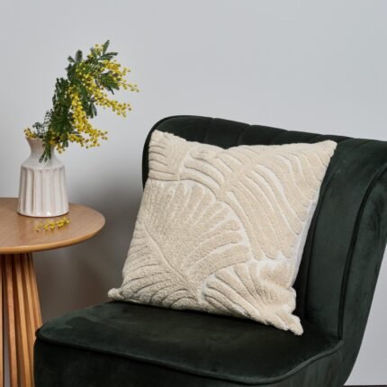 Kintbury 45x45cm Leaf Cushion Cover - Natural