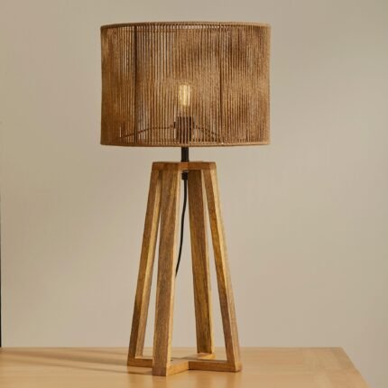 Outlet - Konduru Large Cross Base Natural Jute Table Light