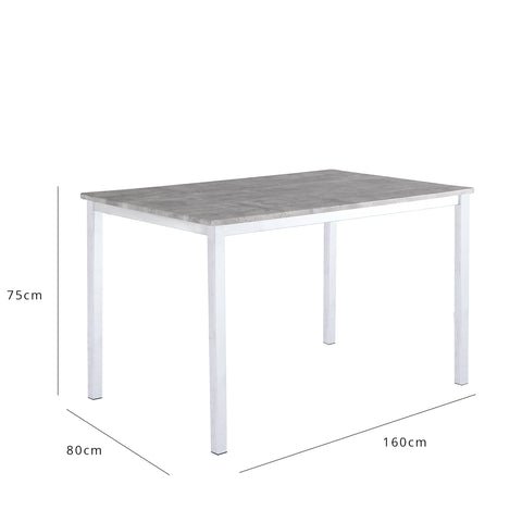 Outlet - Milo concrete effect dining table - 6 seater - with chrome legs 1 Milo Dining Table Concrete Top with Chrome Legs