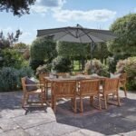 Lennox Table & 8 Lennox Armchairs with Grey Parasol