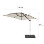 Lennox Table & 6 Lennox Armchairs with Cream LED Premium Parasol - Image 11