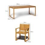 Lennox Table & 8 Lennox Armchairs with Premium Grey Parasol - Image 11