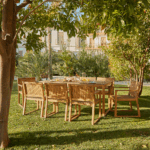 Lennox Table & 8 Lennox Armchairs with Premium Grey Parasol - Image 12