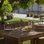Lennox Table & 6 Lennox Armchairs with Cream Parasol - Image 7