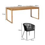 Lennox Table with 6 Hali Black Dining Chairs & Cream Lean Over Parasol - Image 9