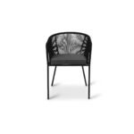 Lennox Table with 6 Hali Black Dining Chairs & Grey LED Premium Parasol - Image 8
