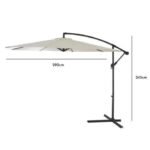 Lennox Table with 8 Oliver Dining Chairs with Cream Lean Over Parasol - Image 8