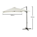 Lennox Table with 8 Oliver Dining Chairs with Cream LED Premium Parasol - Image 8