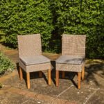 Lennox Table with 8 Oliver Dining Chairs with Grey Lean Over Parasol - Image 2