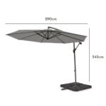 Lennox Table & 6 Lennox Armchairs with Grey Parasol - Image 11