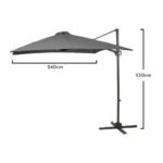 Lennox Table with 8 Oliver Dining Chairs with Grey LED Premium Parasol - Image 8