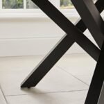 Levi Black Round Dining Table Set - 4 Seater - Freya Fern Green Armchairs with Black Legs - Image 4