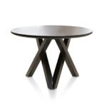 Levi Black Round Dining Table Set - 4 Seater - Freya Fern Green Armchairs with Black Legs - Image 9