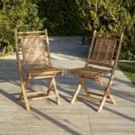 Lila Bamboo Garden Folding Chair - Set of 2
