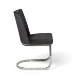 Outlet - Lola Dining Chair - Black with Chrome Legs - Image 2