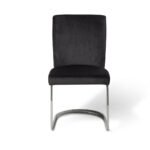 Lola Black Dining Chairs - Set of 2 - Chrome Legs - Image 2