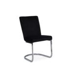 Lola Black Dining Chairs - Set of 2 - Chrome Legs - Image 4