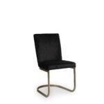 Lola Black Dining Chairs - Set of 2 - Gold Legs - Image 5