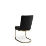 Lola Black Dining Chairs - Set of 2 - Gold Legs - Image 7