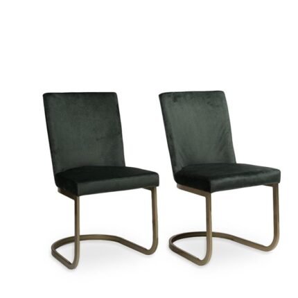 Outlet - Lola Dining Chairs - Set Of 2 - Green & Gold