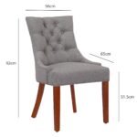 Outlet - Louis Dining Chairs - Set of 2 - Grey & Dark Wood - Image 8