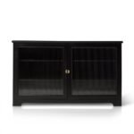 Lua 2 Door Large Sideboard - Noir Black with Fluted Glass - Image 11