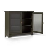 Outlet - Lua Narrow 2 Door Sideboard In Fir Green With Fluted Glass - Image 8