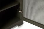 Outlet - Lua Narrow 2 Door Sideboard In Fir Green With Fluted Glass - Image 9