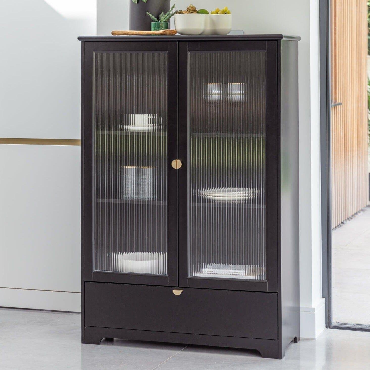 lua-tall-cabinet-in-noir-black-with-fluted-glass-laura-james-1 Outlet - Lua Tall Cabinet In Noir Black With Fluted Glass