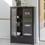 Lua Tall Cabinet in Noir Black with Fluted Glass - Image 3