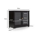 Outlet - Lua 2 Door Sideboard In Noir Black With Fluted Glass - Image 12